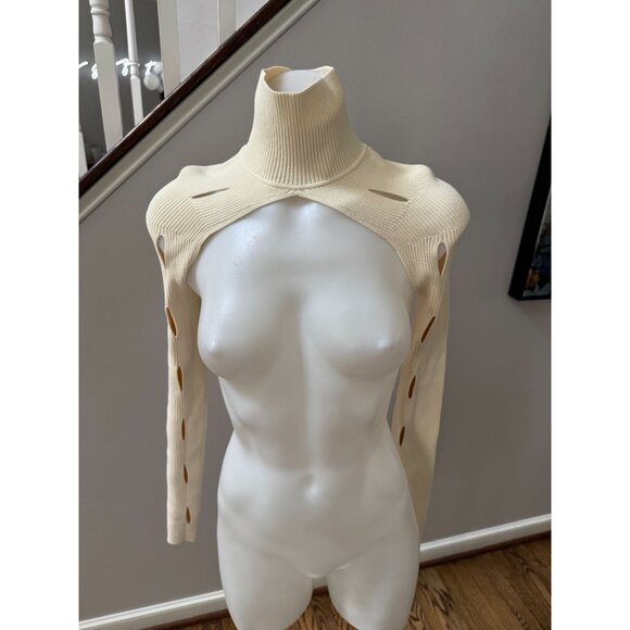 Dion Lee Sweaters - Dion Lee Cream Cowl Neck Sweater